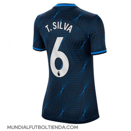 Camiseta Chelsea Thiago Silva #6 Segunda Equipación Replica 2023-24 para mujer mangas cortas